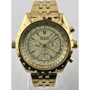 Mens Jaragar Automatic Skeleton Watch New In Box Mint Condition Multifunction